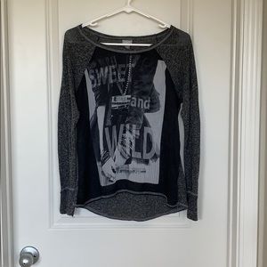 Long sleeve grey “sweet and wild” shirt